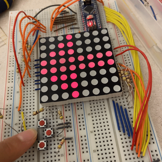 8x8 LED + buttons test : arrows