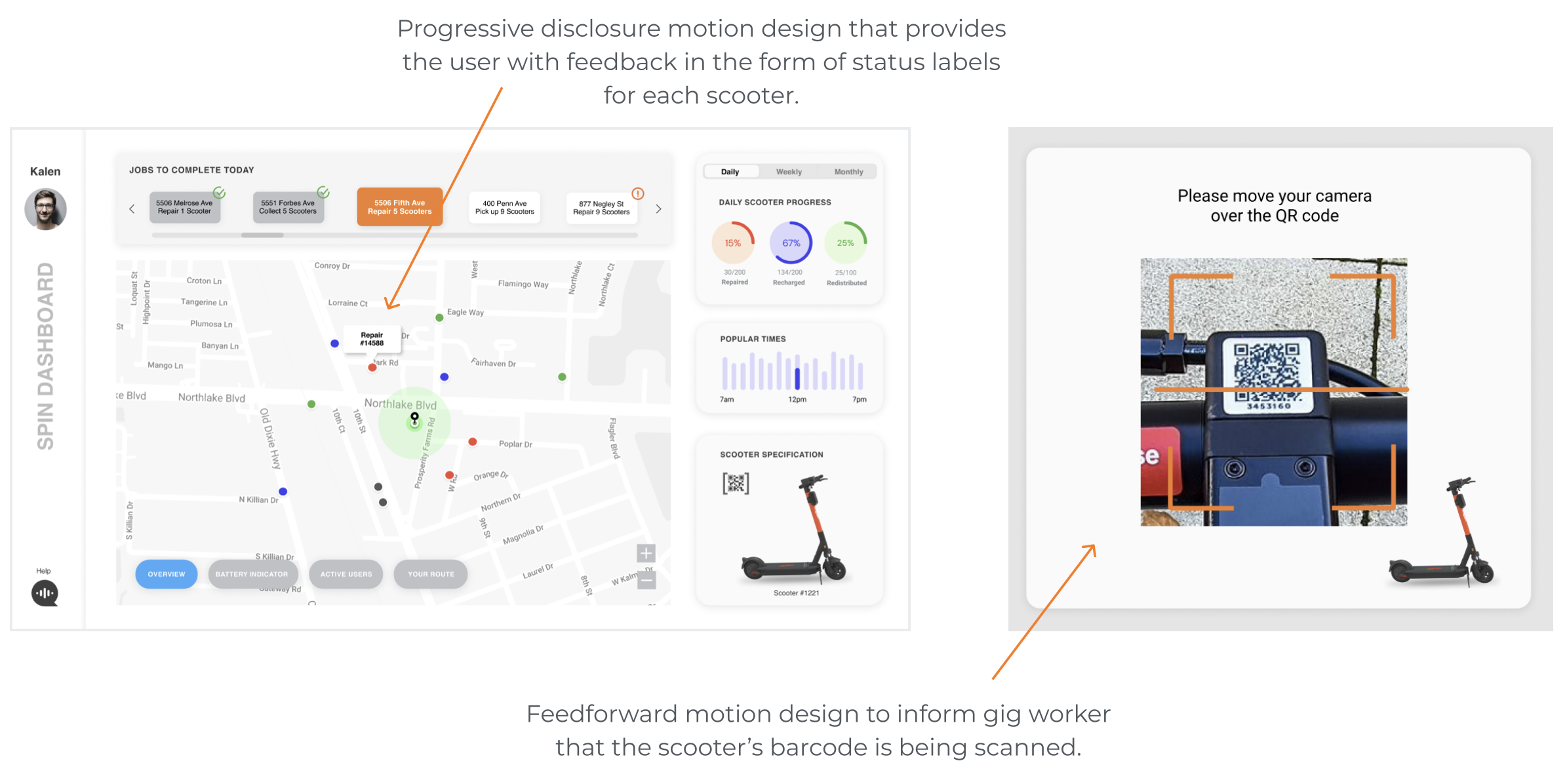 motion design process for spin dashboard