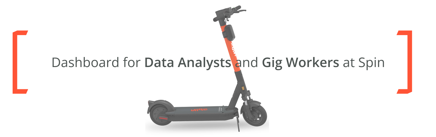 Spin Dashboard design challenge: Design a dashboard for both Data Analysts and Gig Workers at Spin Scooters.